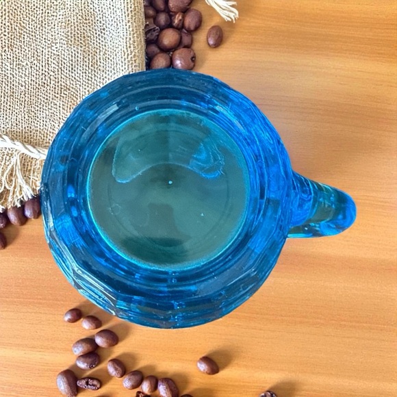 Vintage Tiara Indiana Glass "Barrel" creamer in aqua blue. - Picture 5 of 5